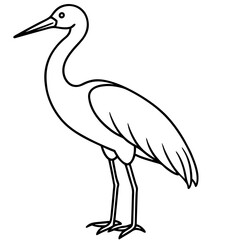 Modern Stork Outline Vector