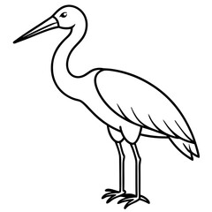 Obraz premium Modern Stork Outline Vector