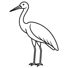 Modern Stork Outline Vector