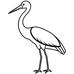 Modern Stork Outline Vector