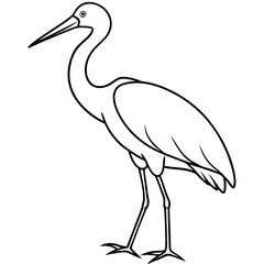 Modern Stork Outline Vector