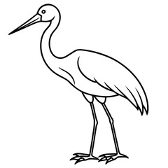 Naklejka premium Modern Stork Outline Vector