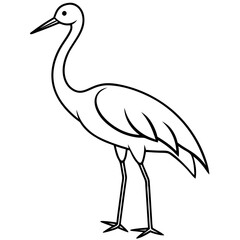 Modern Stork Outline Vector