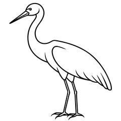 Modern Stork Outline Vector
