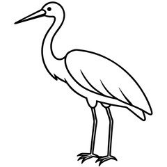 Modern Stork Outline Vector