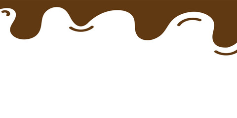 Abstract Chocolate Wave Illustration on White Background with Fluid Design. Illustration of fluid brown waves resembling melted chocolate against a white background.