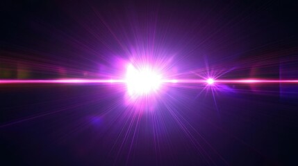 Obraz premium bright purple lens flare starburst background