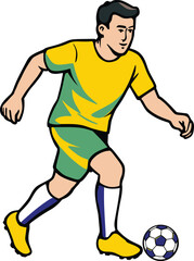 soccer player kicking ball