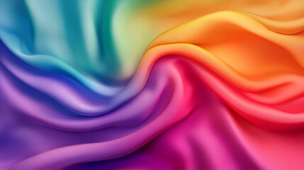Obraz premium Rainbow silk fabric texture, luxurious soft folds and shadows,