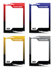 Editable vector hockey card template set
