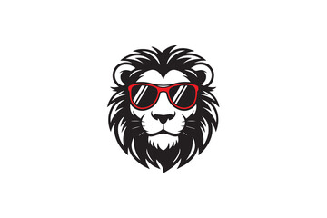 lion with sunglasses illustration vector