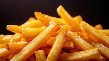 A mouthwatering heap of perfectly cooked golden French fries, their crispy exterior and fluffy interior inviting you to indulge in this classic comfort food.