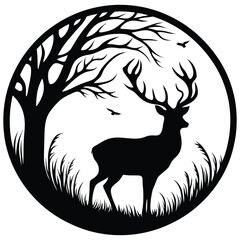 silhouette of a deer