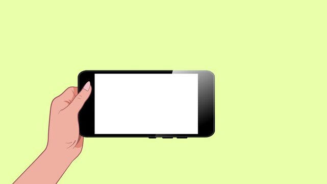 His hand is holding an iPhone with a clean, white screen. Space for copying, for design