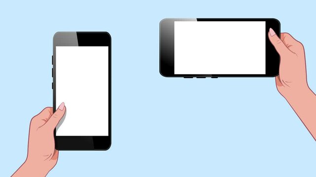 His hand is holding an iPhone with a clean, white screen. Space for copying, for design