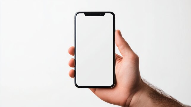 man showcasing blank mobile screen displays innovation and user engagement opportunities, perfect for technology and communication product demonstrations or app advertisement scenarios