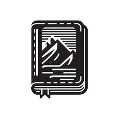 Pocket Dictionary Silhouette Vector Illustration, Solid White Background.