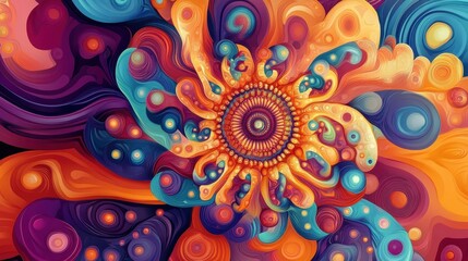vibrant abstract swirl mandala art
