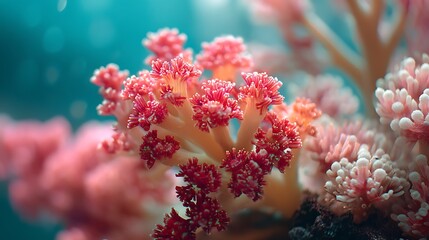 Underwater photography of a vibrant coral reef tropical ocean marine life close-up colorful undersea world for ocean conservation