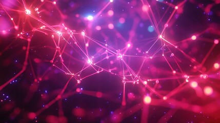 Fototapeta premium abstract pink and purple network connection background