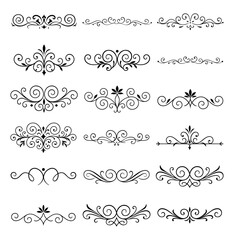 illustration of decorative line dividers with different styles	