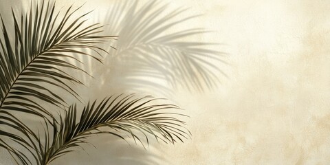 Obraz premium Organic palm leaf shadow with a realistic sun-kissed effect