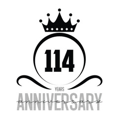 114 years anniversary celebration logotype colorful line vector, 114th birthday logo, 114 number, Banner template, vector design template elements for invitation card and poster.