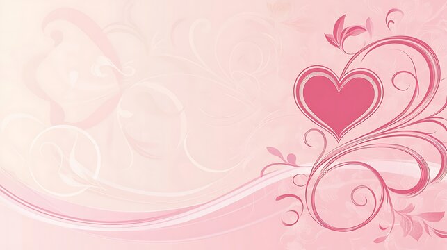 Pink floral heart Valentines design.