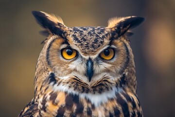 Close-Up of Owl with Piercing Golden Eye Captured in Detail