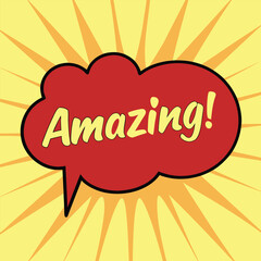 Amazing Pop Art Speech Bubble with Yellow Rays