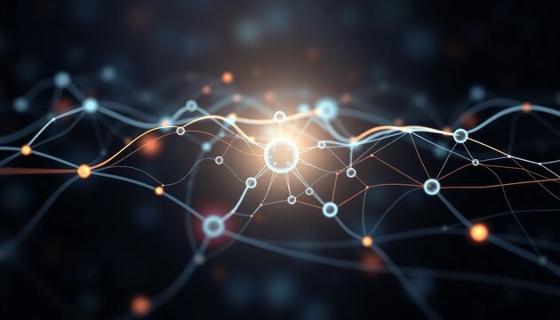 Exploring the dynamics of data connections a visual journey into network science digital realm abstract art virtual environment close-up perspective