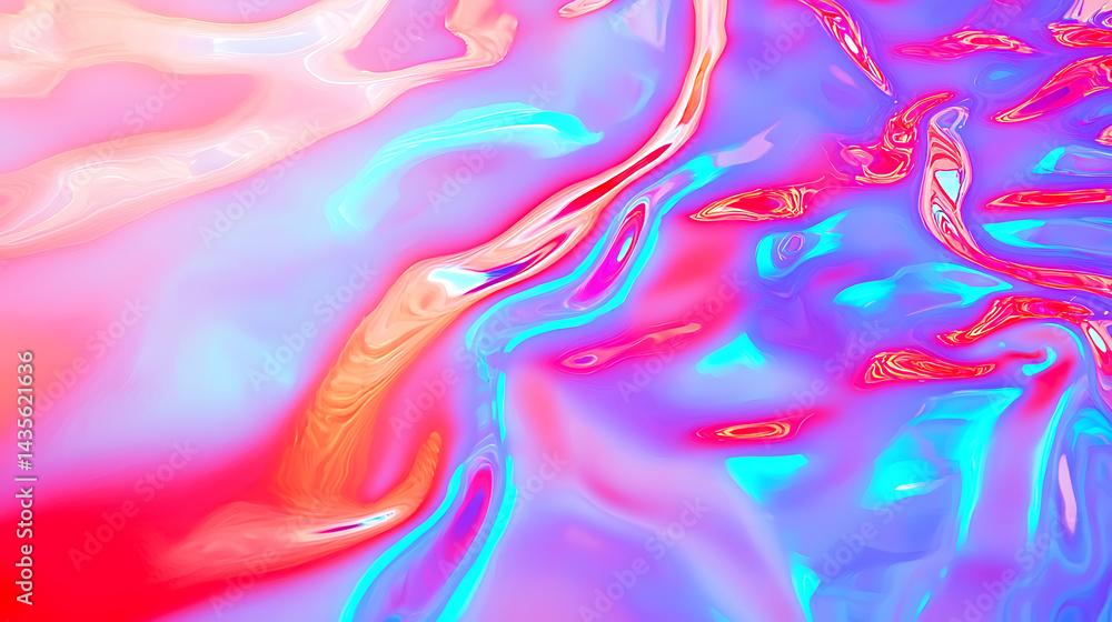 Poster vibrant abstract geometric textures digital art colorful background. fluid motion abstract art digit