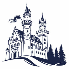 Obraz premium Castle Icon with festive, printable graphic designs for instant digital download.