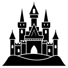 Obraz premium Castle Icon with festive, printable graphic designs for instant digital download.