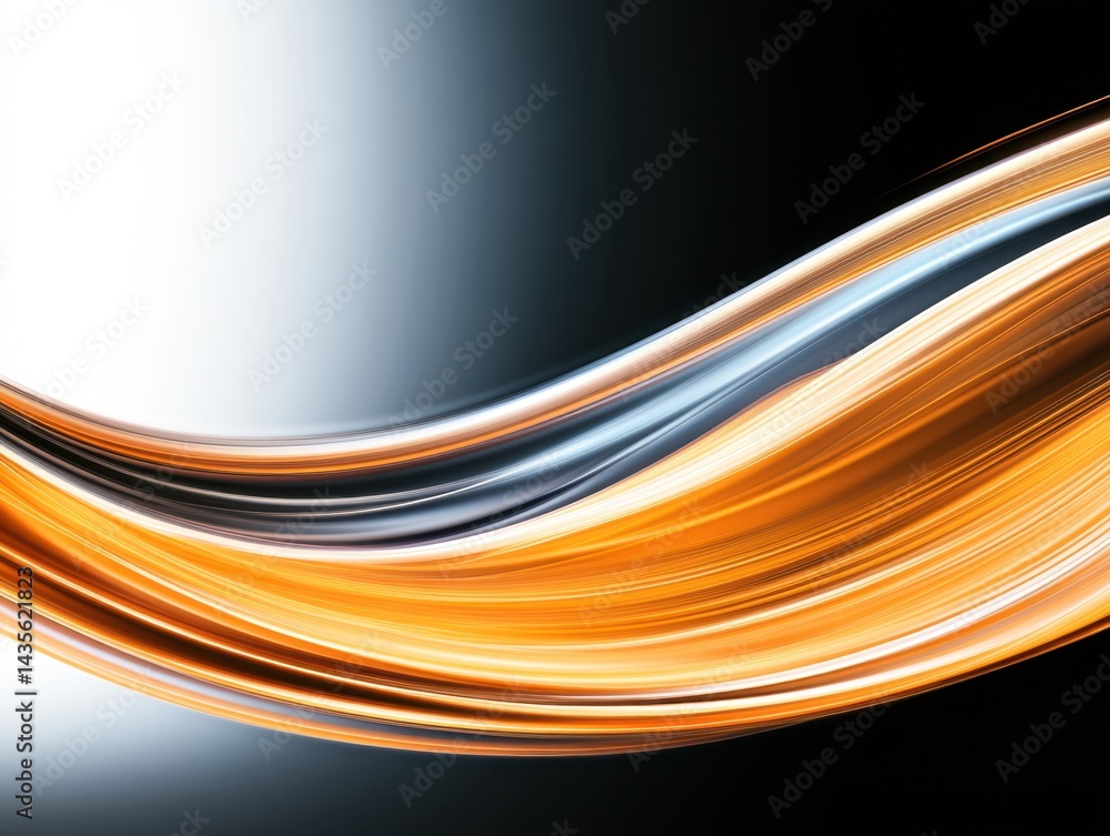 Poster abstract flowing wave design with gradient color transitions from light to dark hues