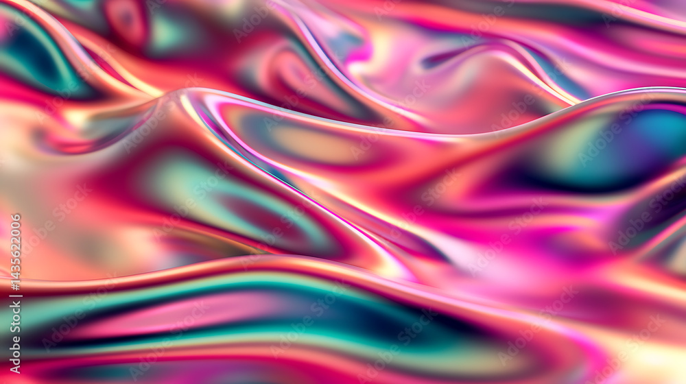 Poster vibrant abstract geometric textures digital art colorful background. fluid motion abstract art digit