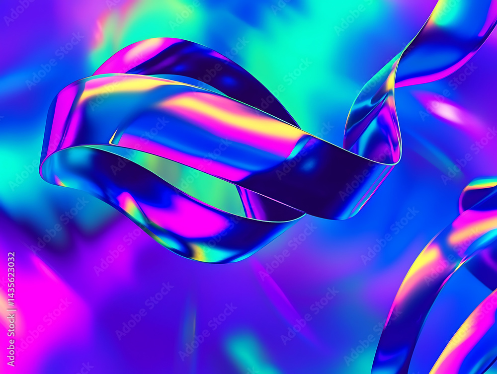 Poster vibrant abstract geometric textures digital art colorful background. fluid motion abstract art digit