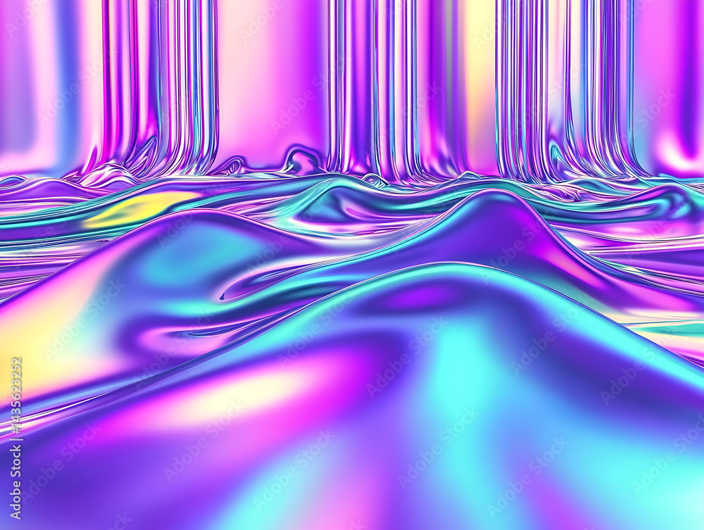 Poster vibrant abstract geometric textures digital art colorful background. fluid motion abstract art digit