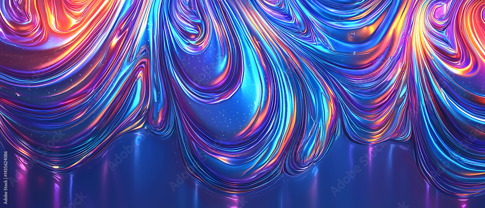 Poster vibrant abstract geometric textures digital art colorful background. fluid motion abstract art digit