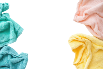 Soft, colorful towels draped and arranged