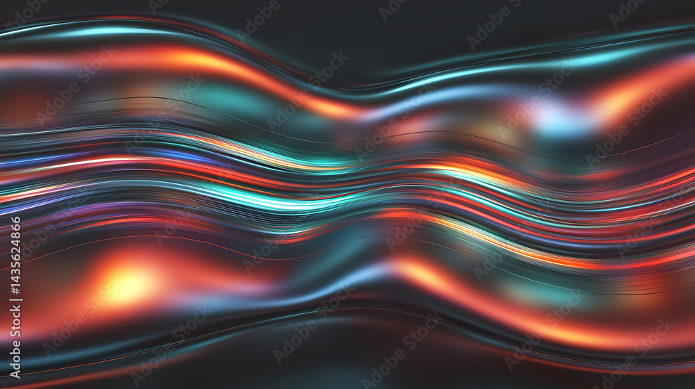 Poster vibrant abstract geometric textures digital art colorful background. fluid motion abstract art digit
