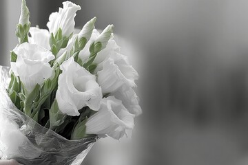 Fototapeta premium bouquet of white roses