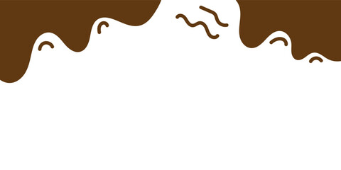 Abstract Chocolate Wave Illustration on White Background with Fluid Design. Illustration of fluid brown waves resembling melted chocolate against a white background.