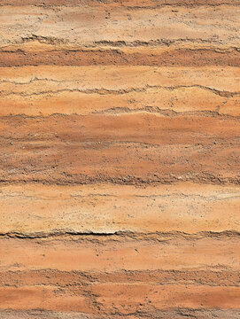 seamless rammed earth clay texture tile top view natural red brown layers wall ground for surface mapping architecture game design 2d flat