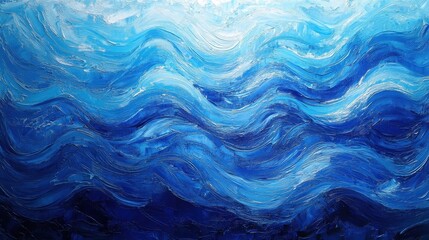 Obraz premium blue ocean waves abstract painting