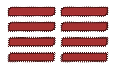Wavy Two Rounded Corner Red Rectangles