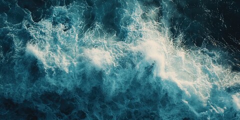 Fototapeta premium Powerful ocean waves crashing against the rocks.