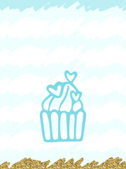  card or invitation with cupcake