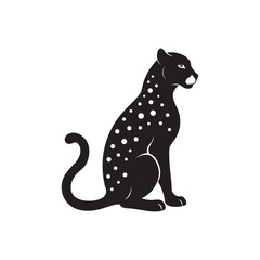 Crouching Cheetah Hunting Silhouette Vector