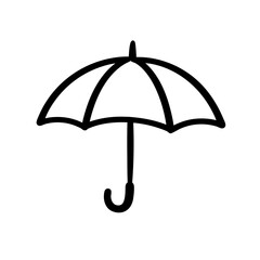 Simple line drawing of an umbrella  